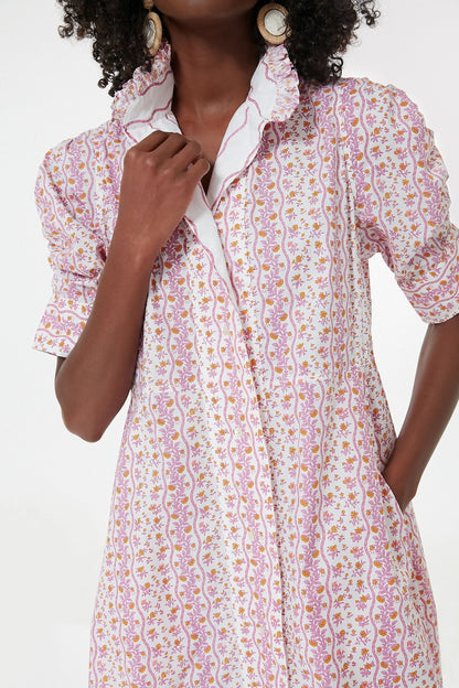 Pink Floral Venetia Midi Dress