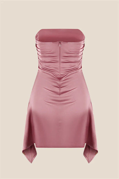 Strapless Floral Ruched Short Homecoming Dress