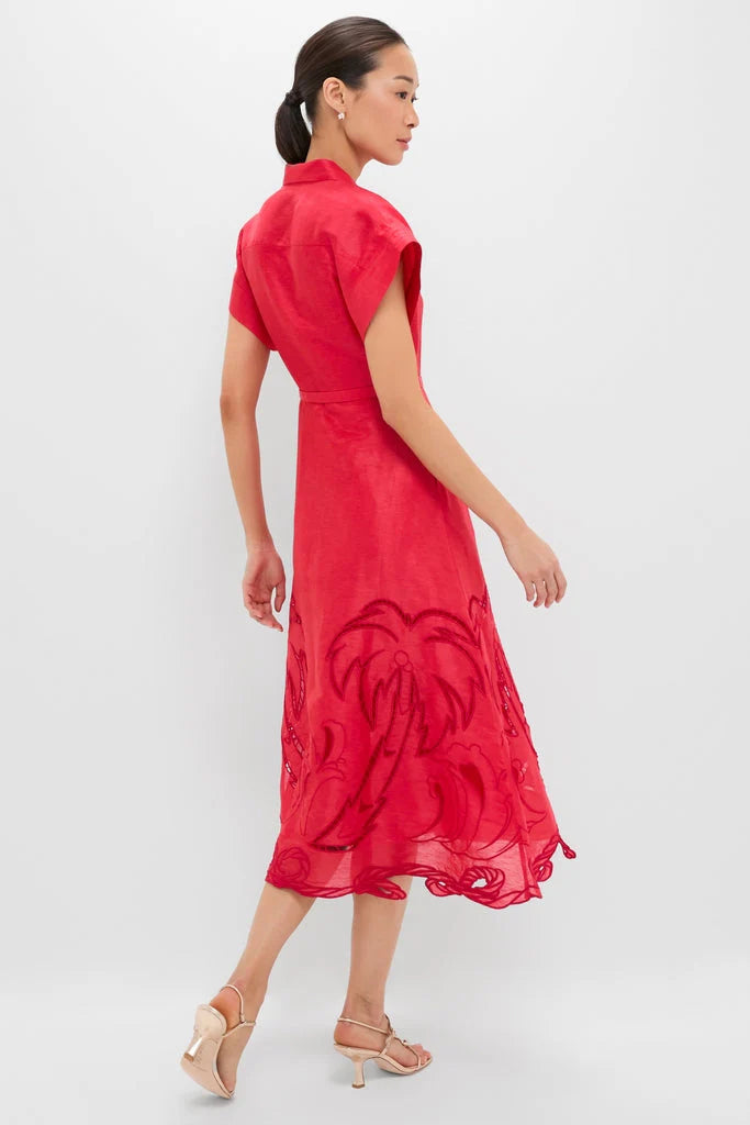 Scarlet Aubrey Applique Shirt Midi Dress