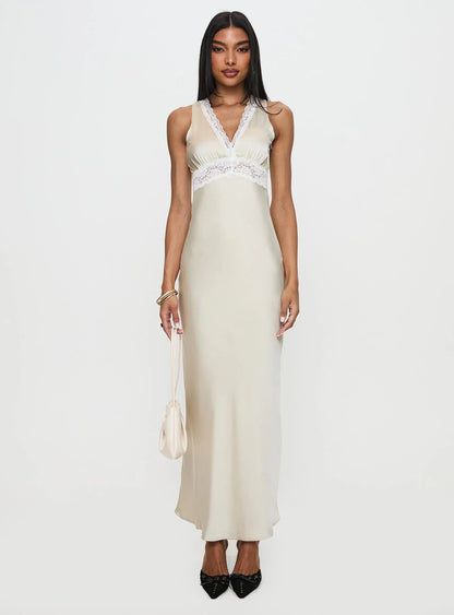 Persefonie Lace Maxi Dress Champagne