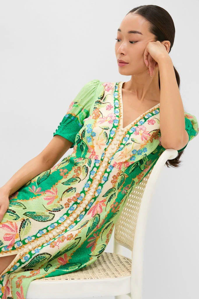 Terrazzo Jade Lea Long Midi Dress