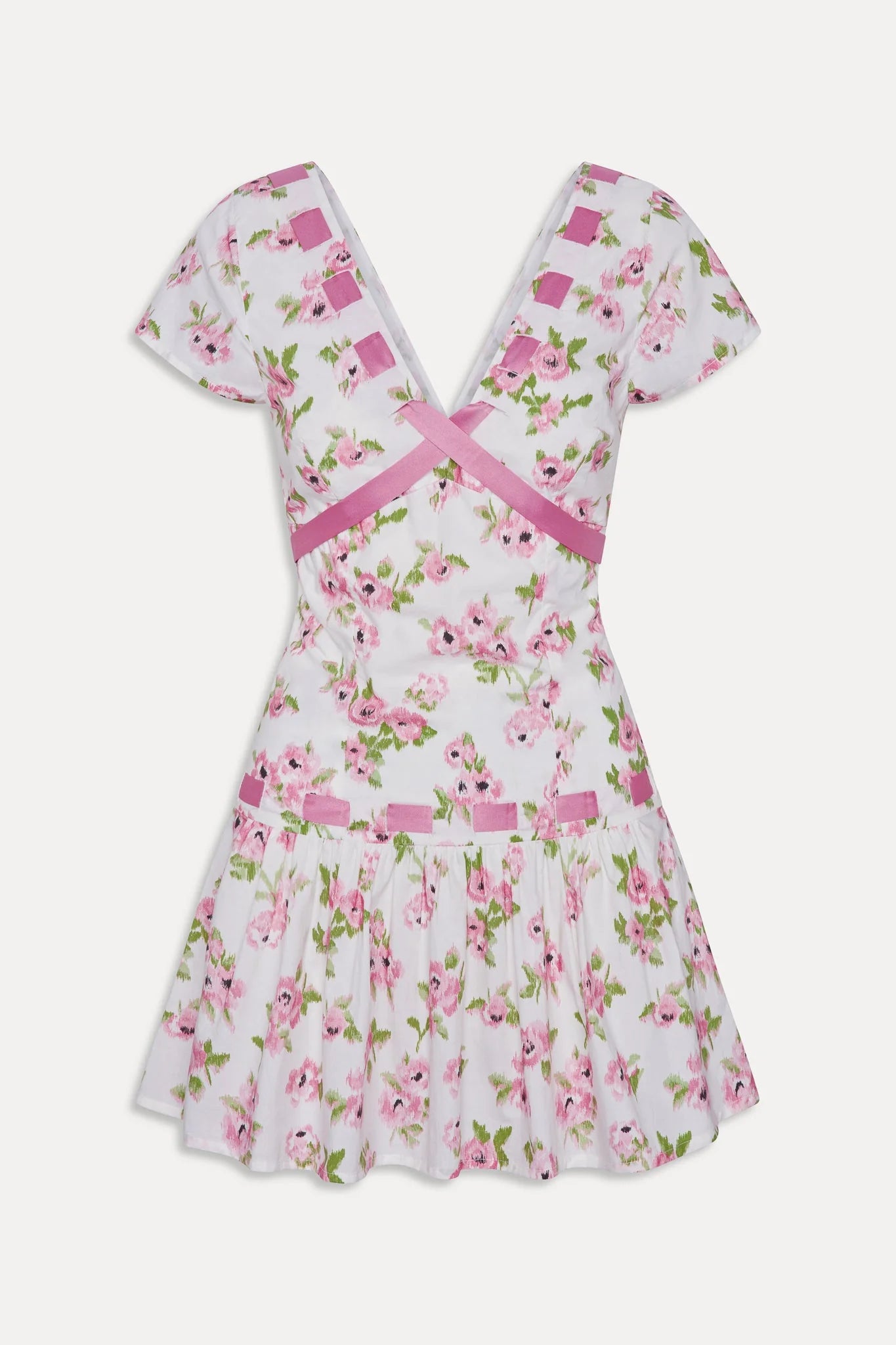 Belladonna Cotton Floral Mini Dress - Rosebush