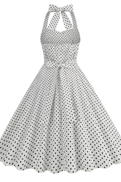 Halter Red Polk Dots Swing Dress