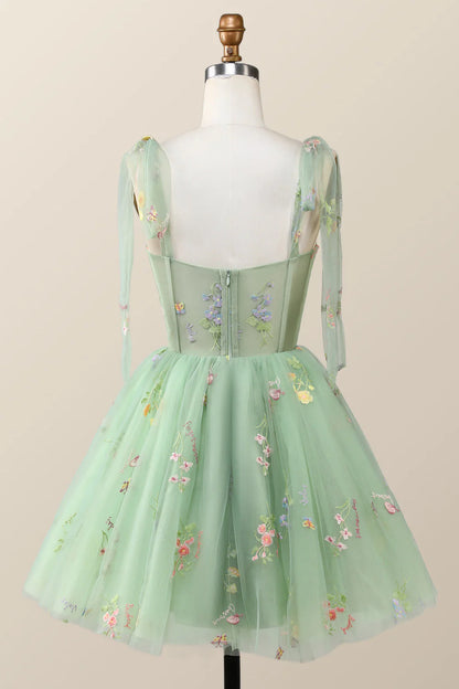 Lavender Floral Corset A-line Princess Dress