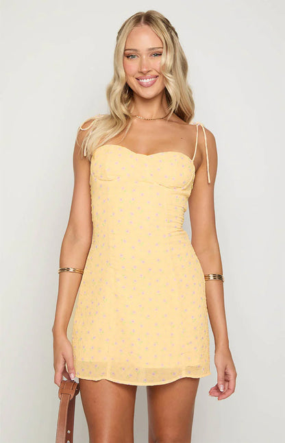 Penny Lane Yellow Floral Mini Dress