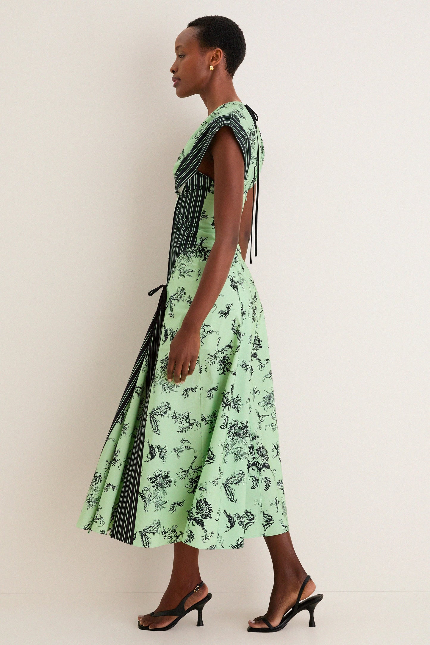 Sage Push Me to the Edge Midi Dress