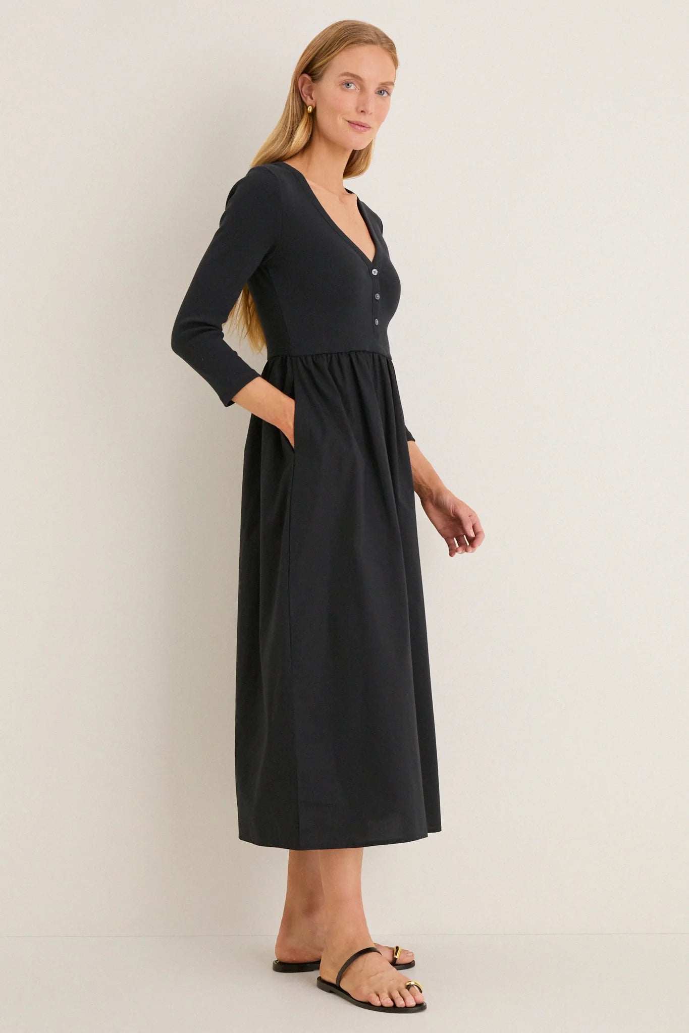 Black Mixed Media Lizzie Dress
