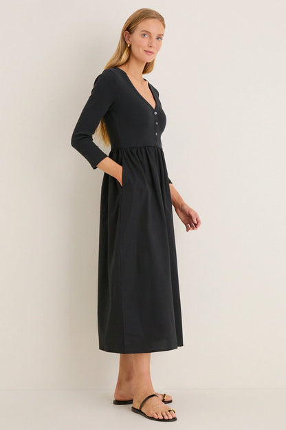 Black Mixed Media Lizzie Dress