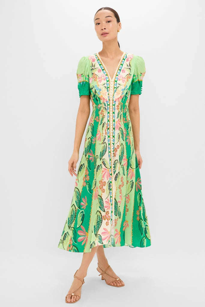 Terrazzo Jade Lea Long Midi Dress