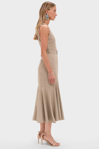 Khaki Autumn Midi Dress