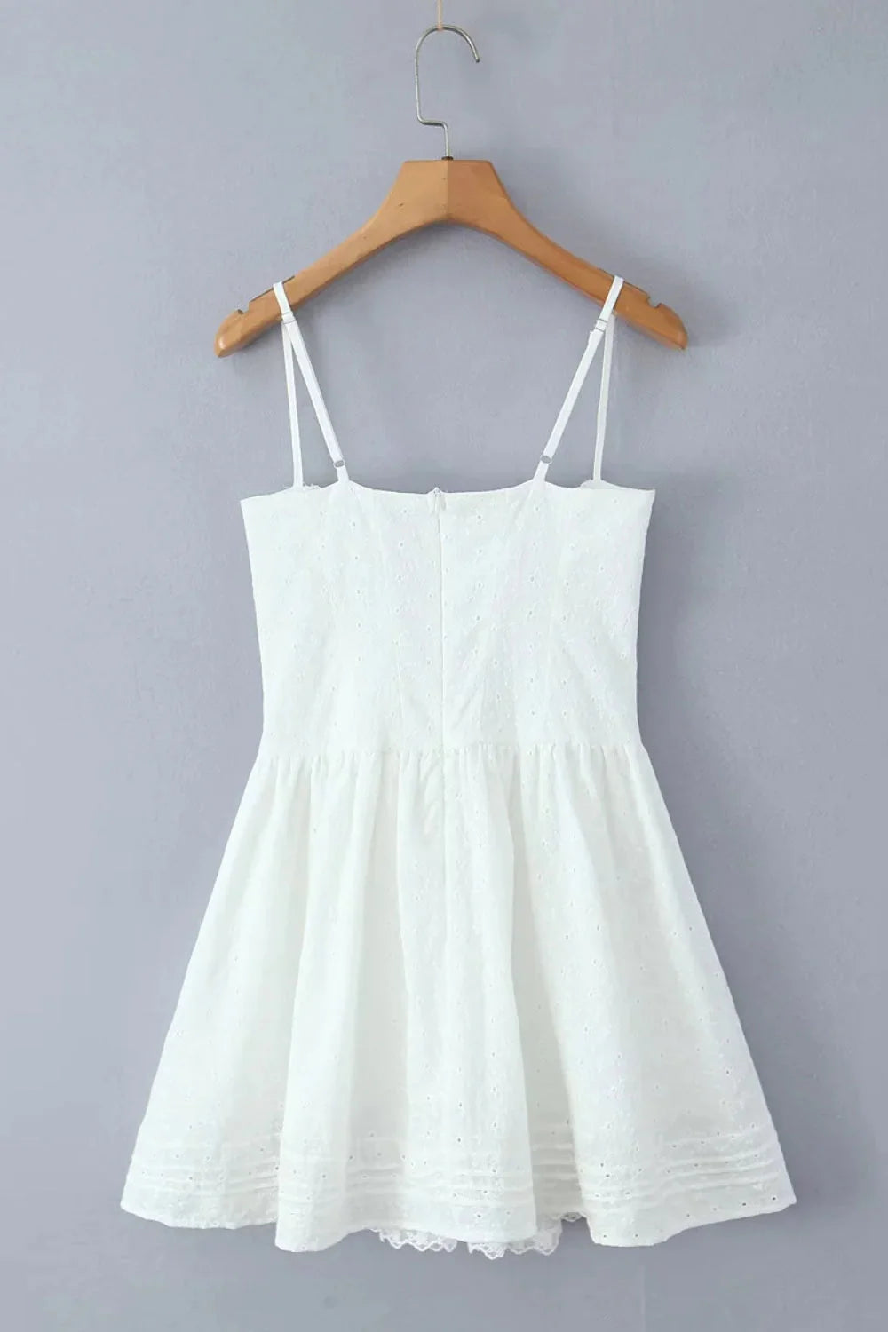 White Spaghetti Strap Bow Lace Party Skirt