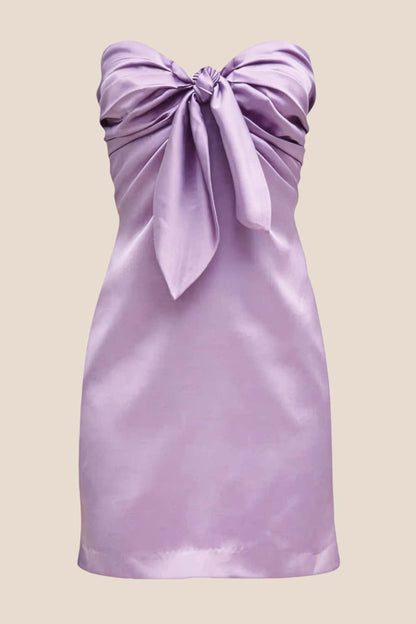 Strapless Orange Tie Front Short Dress