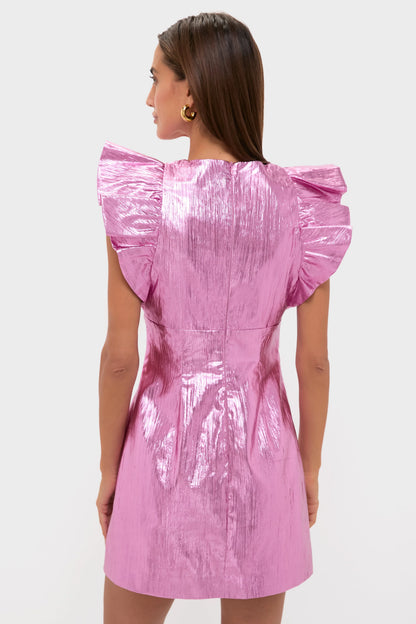 Pink Plisse Coolidge Mini Dress