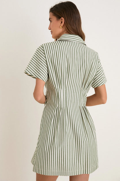 Jardin Stripe Cotton Poplin Mini Callie Dress