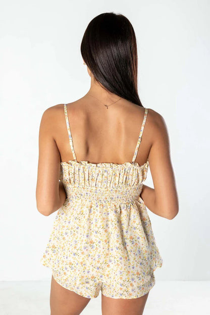 Floral Smocked Waist Romper