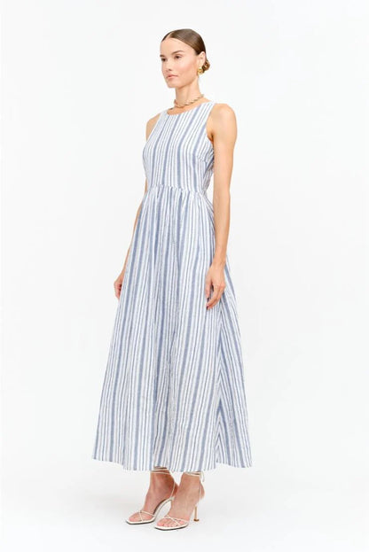 Liz Striped Linen Midi Dress