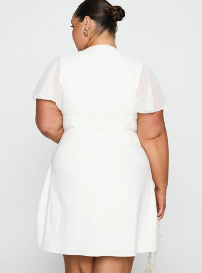 Florie Corset Mini Dress White Curve