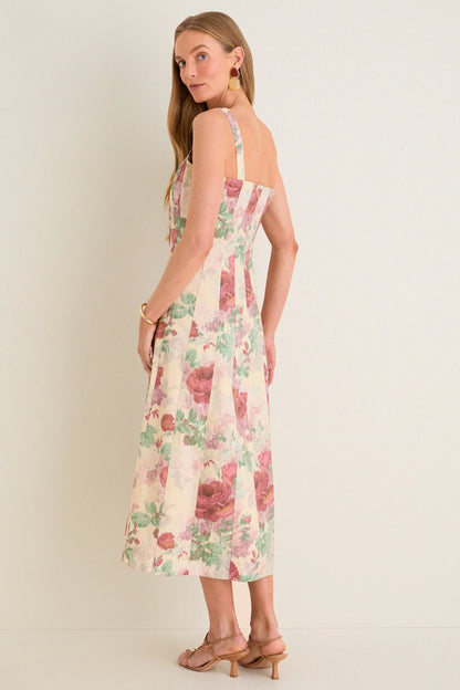 Rose Blur Cotton Poplin Edith Dress