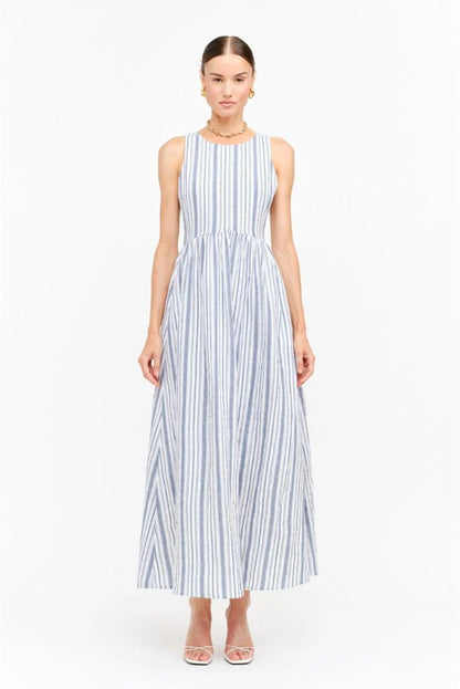 Liz Striped Linen Midi Dress