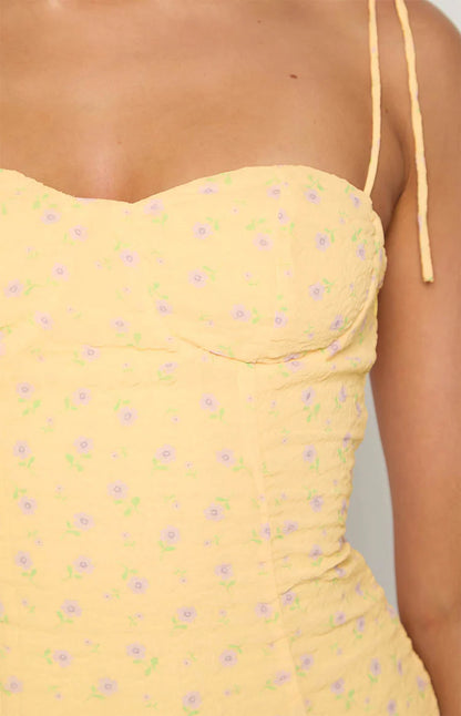 Penny Lane Yellow Floral Mini Dress