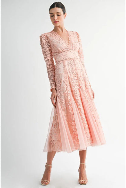 Cara Floral Embroidered A-Line Dress