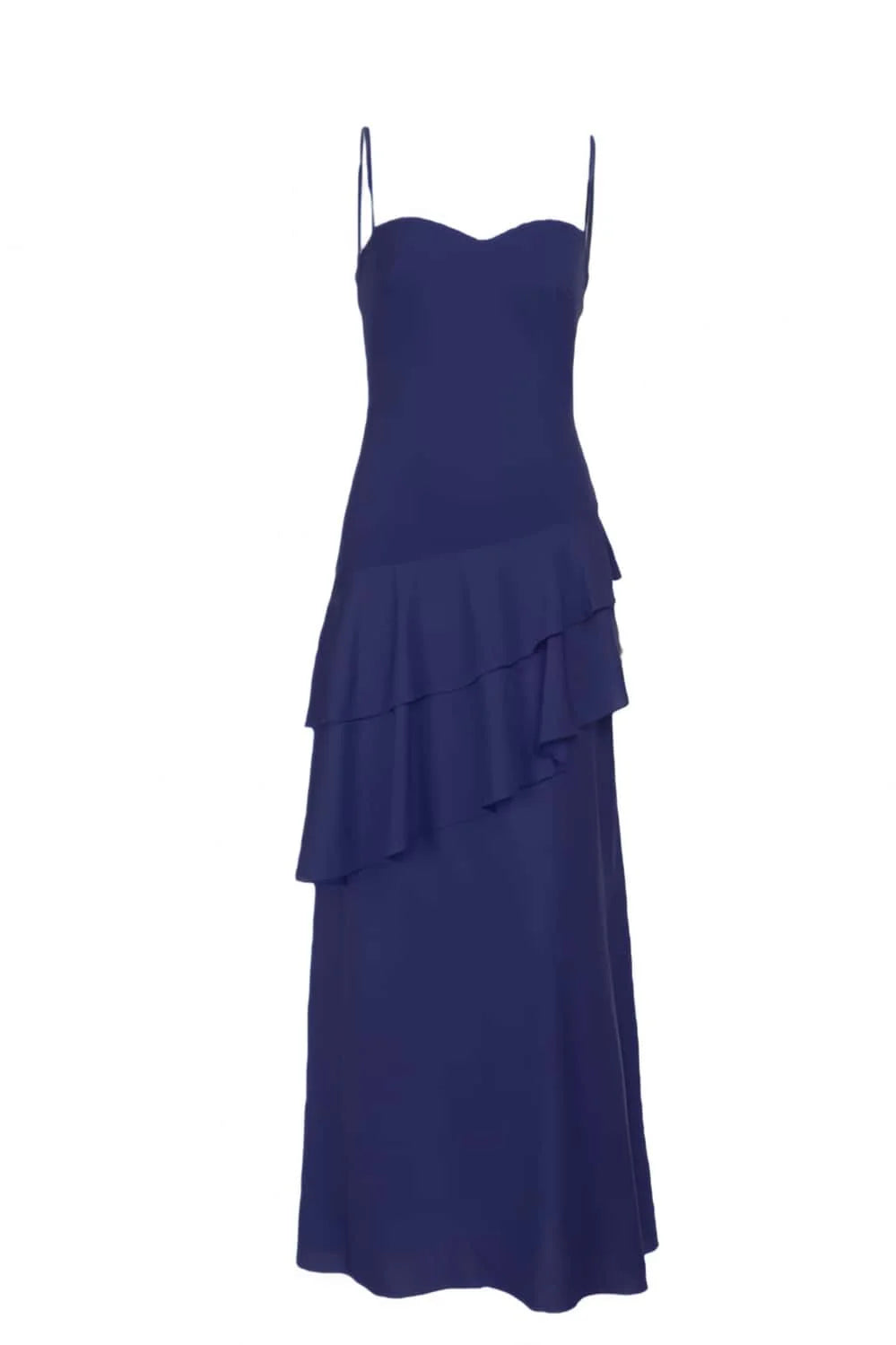 Light Blue Chiffon Tiered Maxi Dress