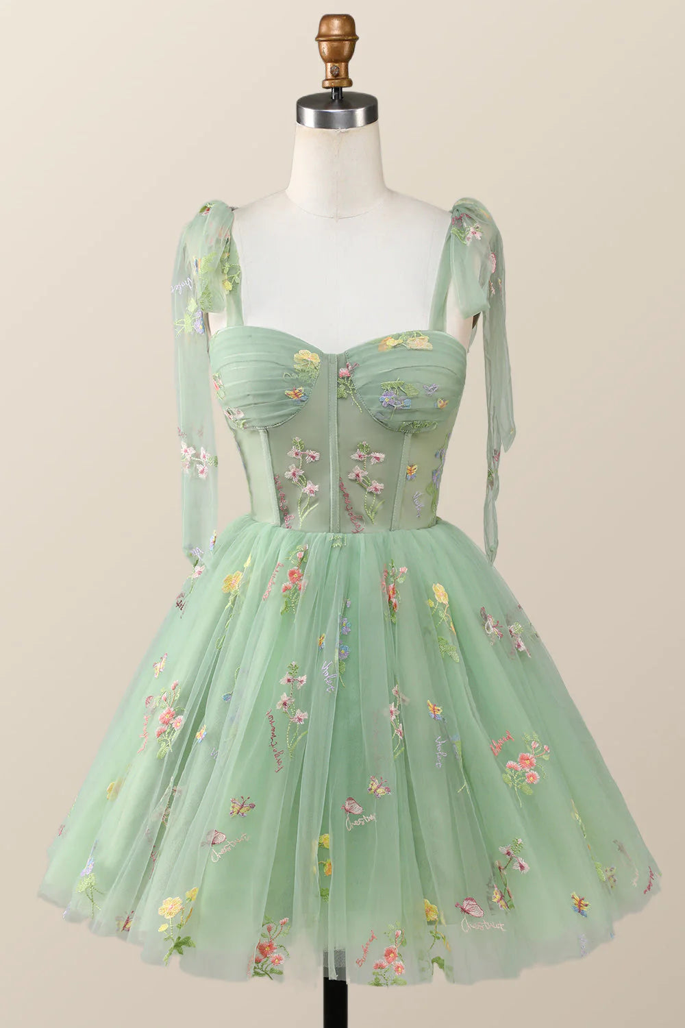 Lavender Floral Corset A-line Princess Dress