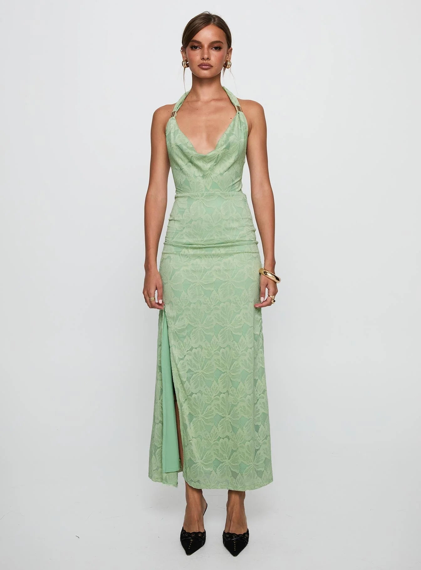 Starfall Halter Maxi Dress Sage