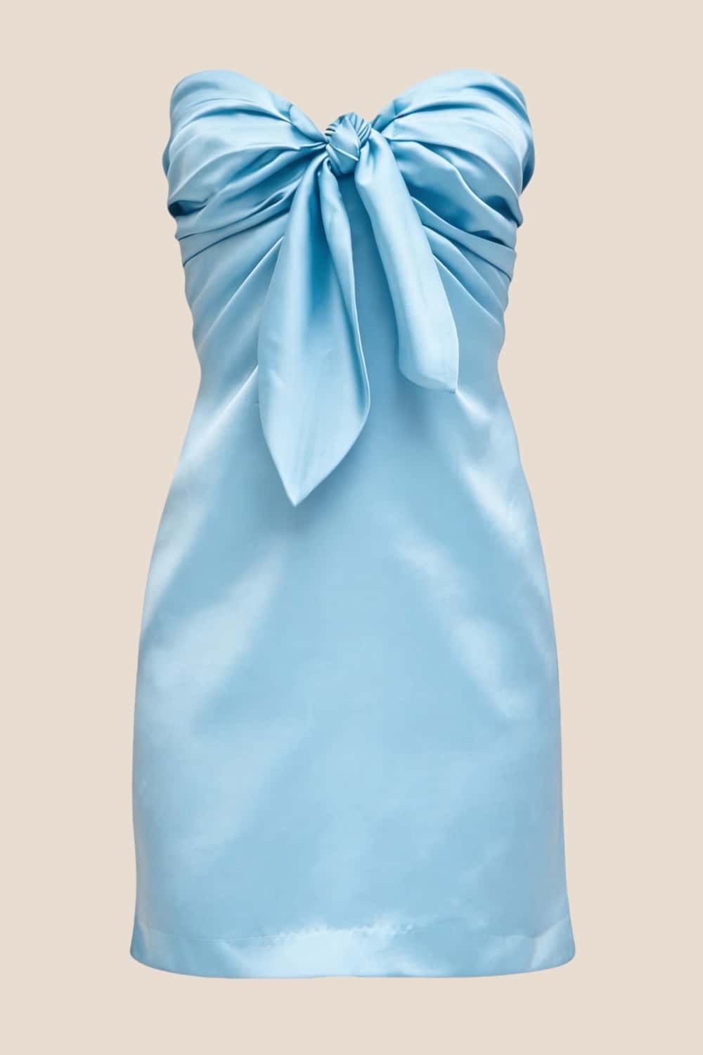 Strapless Red Tie Front Short Dress
