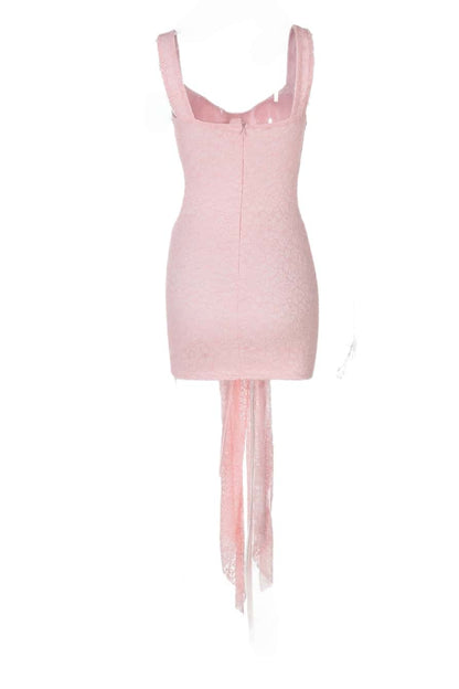 V-neck Green Lace Bodycon Short Dress