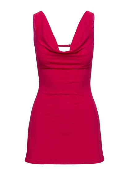 Killer Queen Cowl Mini Dress Pink Tall
