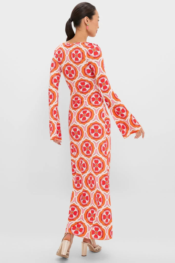 Pink Retro Radiance Diana Bell Maxi Dress