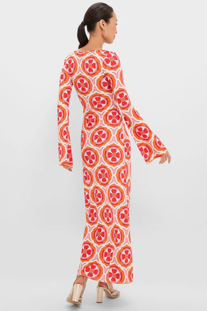 Pink Retro Radiance Diana Bell Maxi Dress