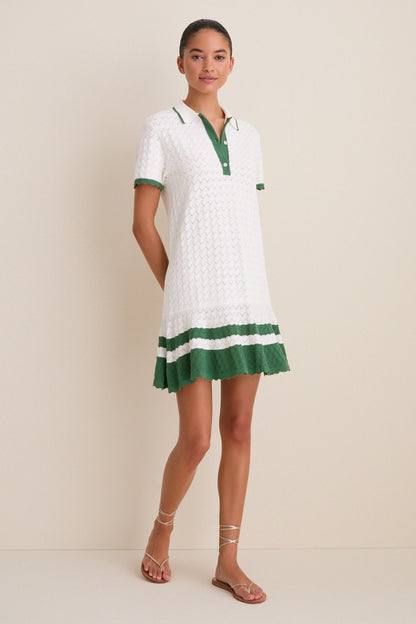 White May Sweater Polo Dress