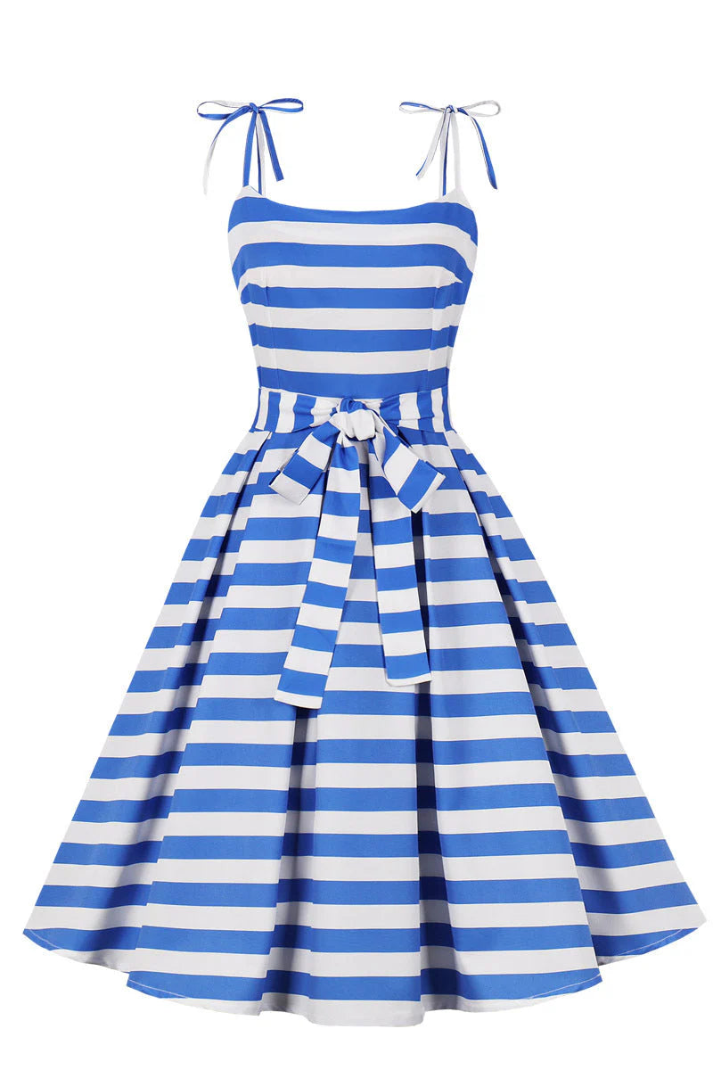 Yellow Plaid Swing Dress with Sash