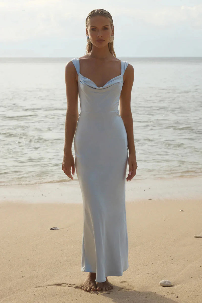 Margot Cowl Neck Satin Maxi Dress