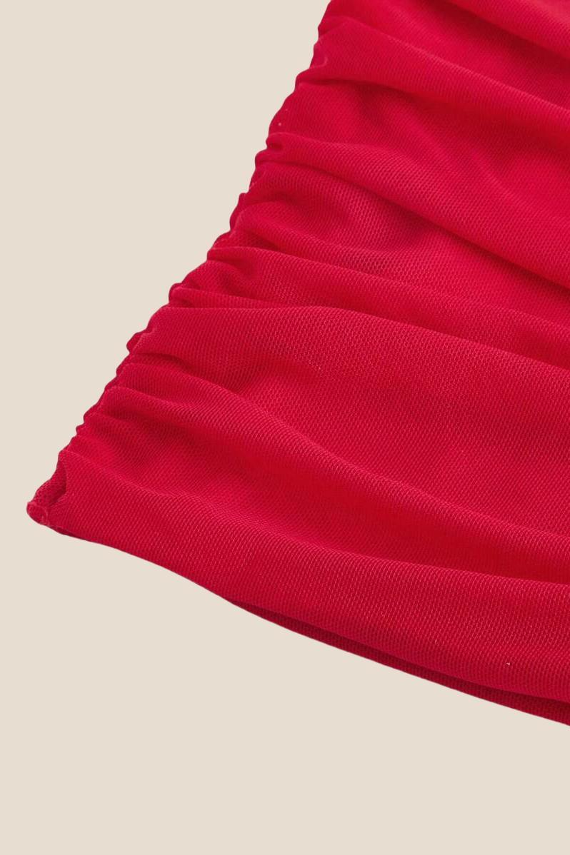 Strapless Red Bodycon Lace-up Short Dress