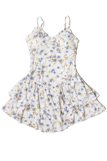 Drop Waist Patterned Mini Dress