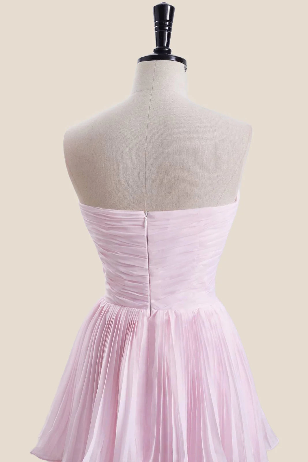 Strapless Sage Pleated Tiered Long Party Dress