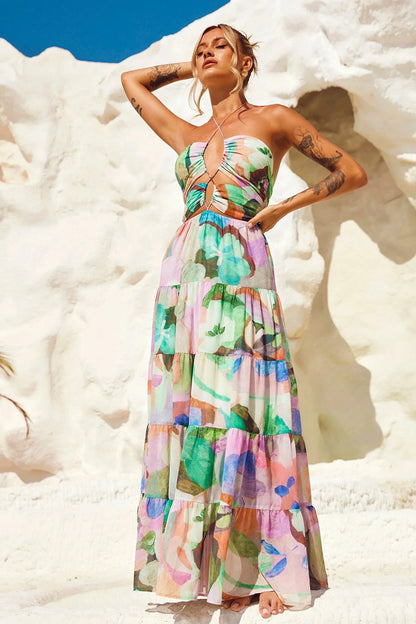 Real World Maxi Dress - Green Multi