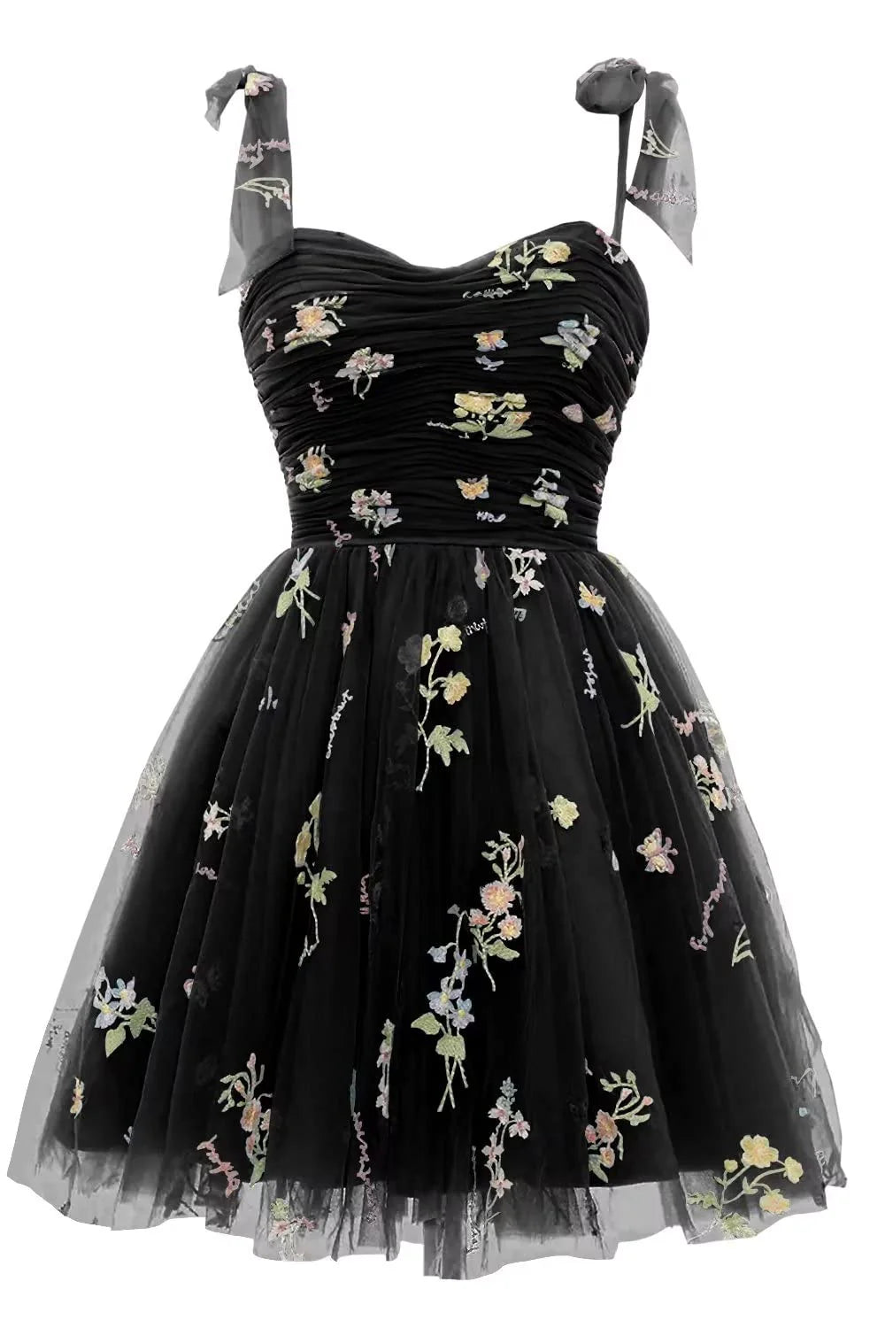 Lavender A-line Floral Short Princess Dress