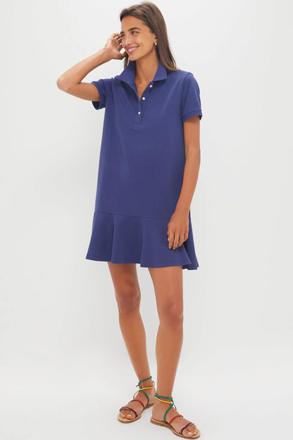 Navy Pique May Polo Dress