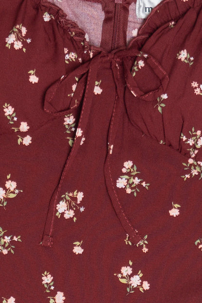 Puff Sleeve Floral Maxi Dress