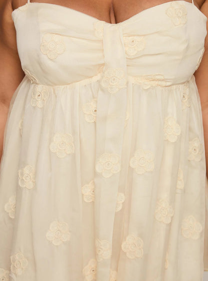 Sparks Fly Mini Dress Cream Curve