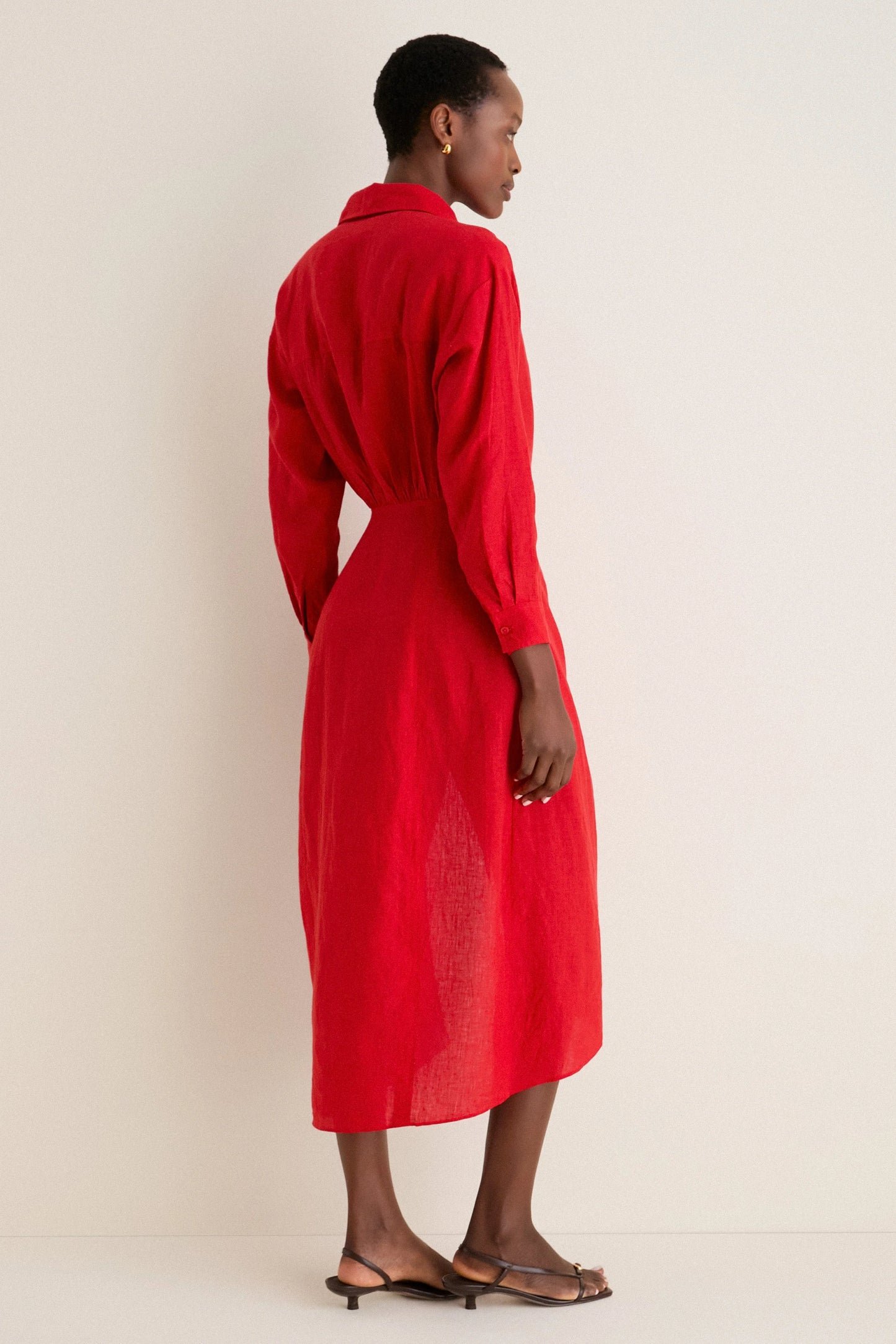 Racing Red Alessandra Sarong Shirt Dress