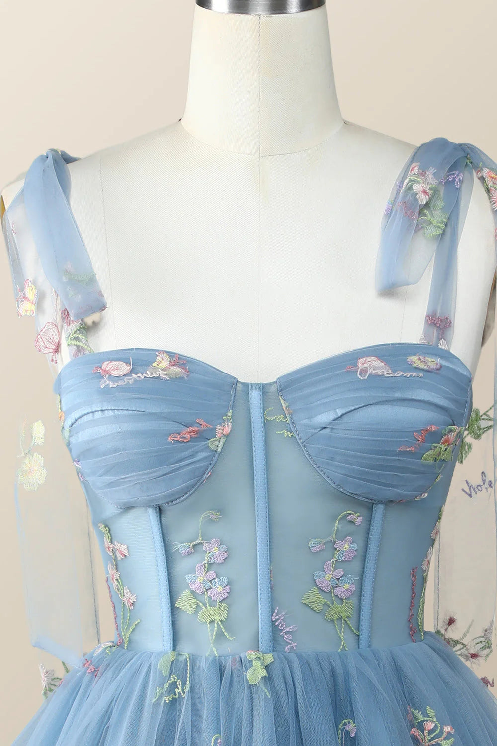Lavender Floral Corset A-line Princess Dress