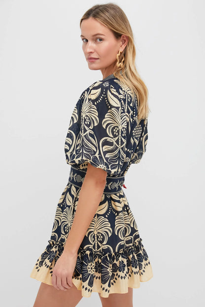 Blue Ainika Tropical Splendor Mini Dress