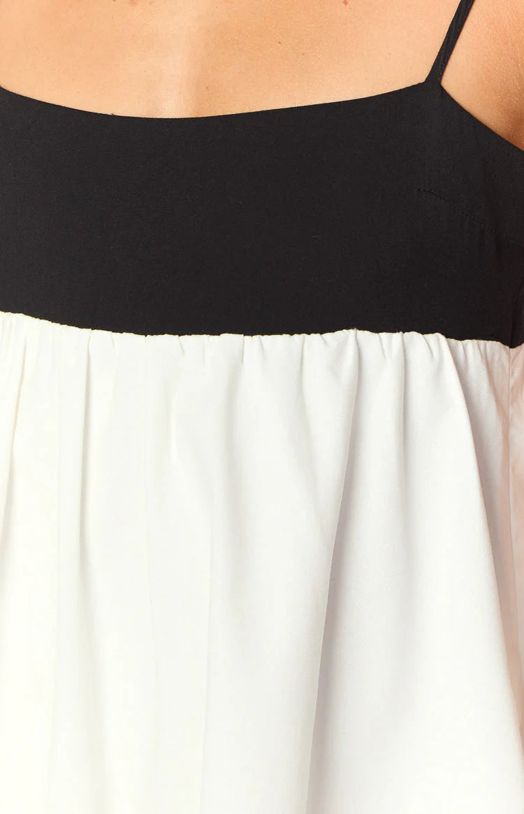 Karia White Contrast Mini Dress