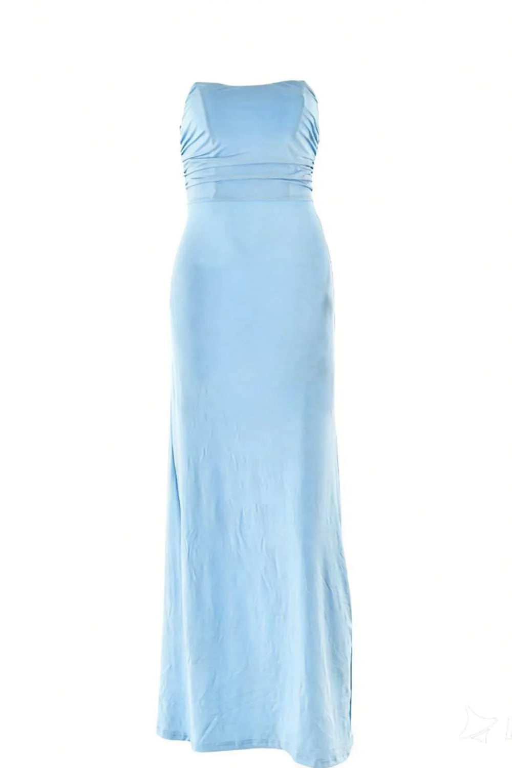 Yellow Strapless Spandex Fitted Long Dress