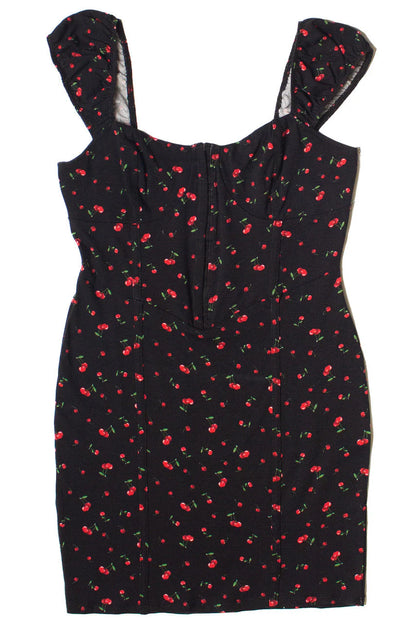 Cherry Print Hook & Eye Bustier Dress